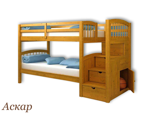 двухъярусная кровать с удобными ступенями