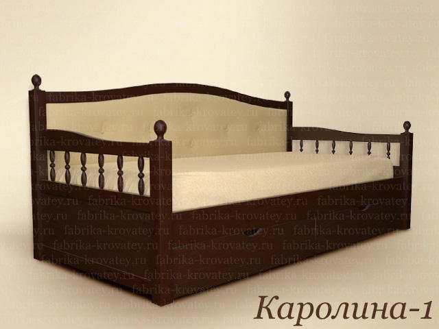 деревянная кровать с ящиками