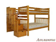 двухъярусная кровать из дерева 