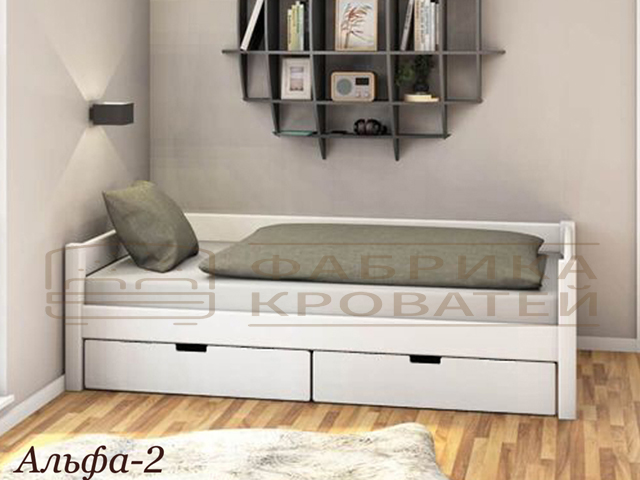 Недорогая тахта из дерева с ящиками