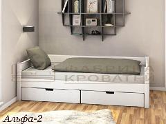 Недорогая тахта из дерева с ящиками