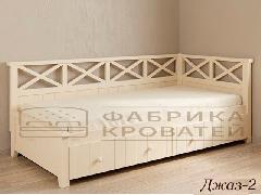 Угловая односпальная кровать с ящиками